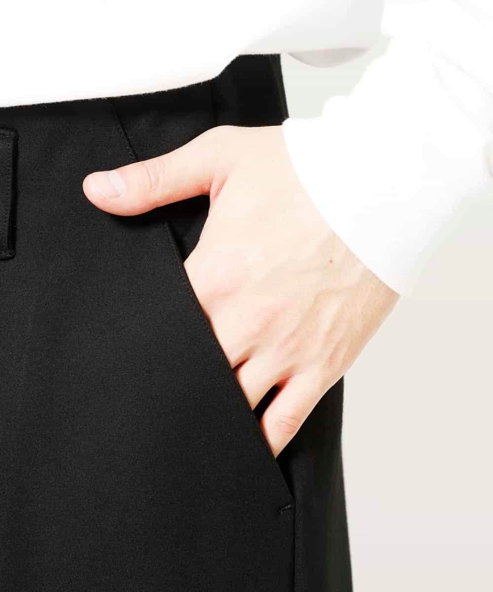 MKLAR34095 MK MICHEL KLEIN HOMME(MKミッシェルクランオム) 『上品/ジャージ素材』ローマポンチラワイドスラックスボトム ブラック