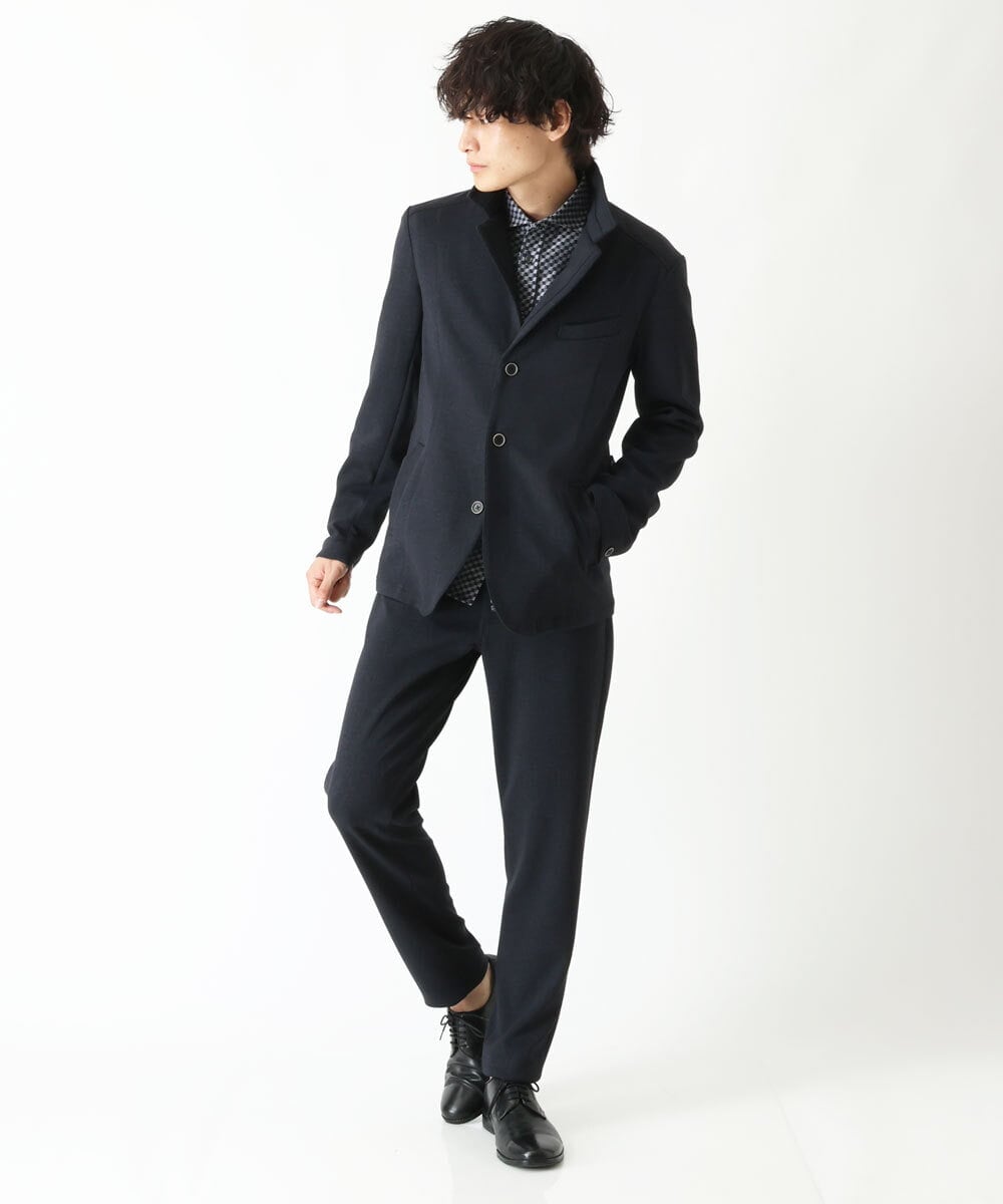 MKLAS55110 MK MICHEL KLEIN HOMME(MKミッシェルクランオム) イージースラックス ネイビー(57)