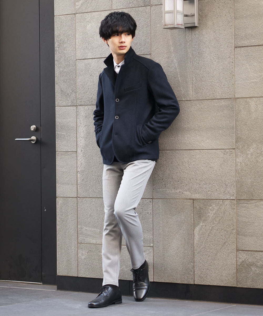 MKLAS61140 MK MICHEL KLEIN HOMME(MKミッシェルクランオム) サーモへリンボンパンツ グレー(92)
