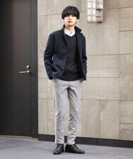 MKLAS61140 MK MICHEL KLEIN HOMME(MKミッシェルクランオム) サーモへリンボンパンツ グレー(92)