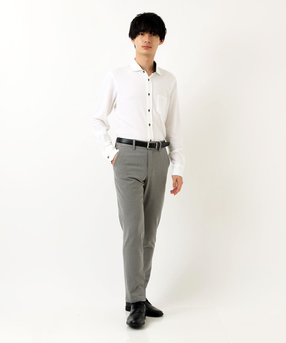 MKLAS61140 MK MICHEL KLEIN HOMME(MKミッシェルクランオム) サーモへリンボンパンツ グレー(92)
