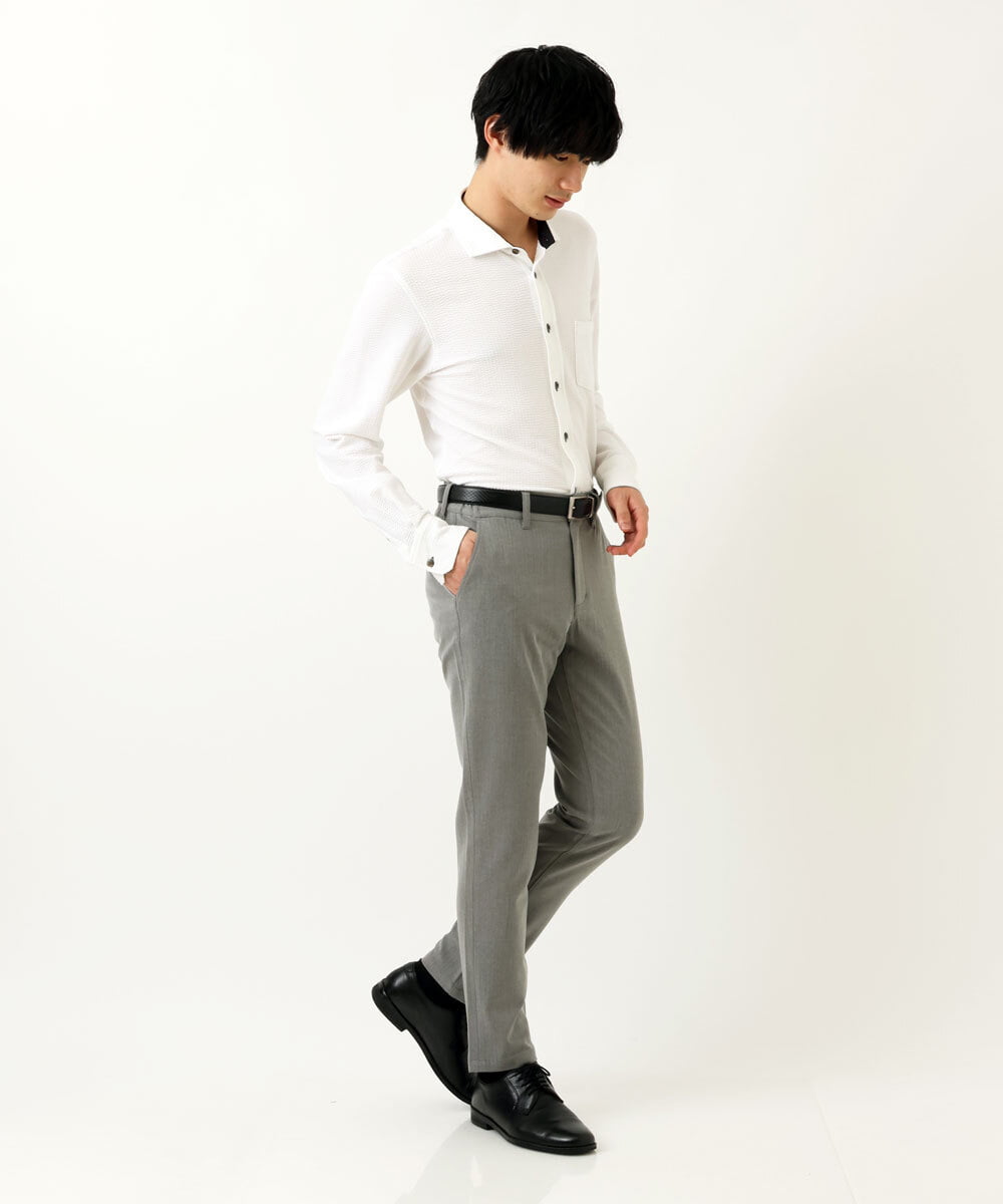 MKLAS61140 MK MICHEL KLEIN HOMME(MKミッシェルクランオム) サーモへリンボンパンツ グレー(92)