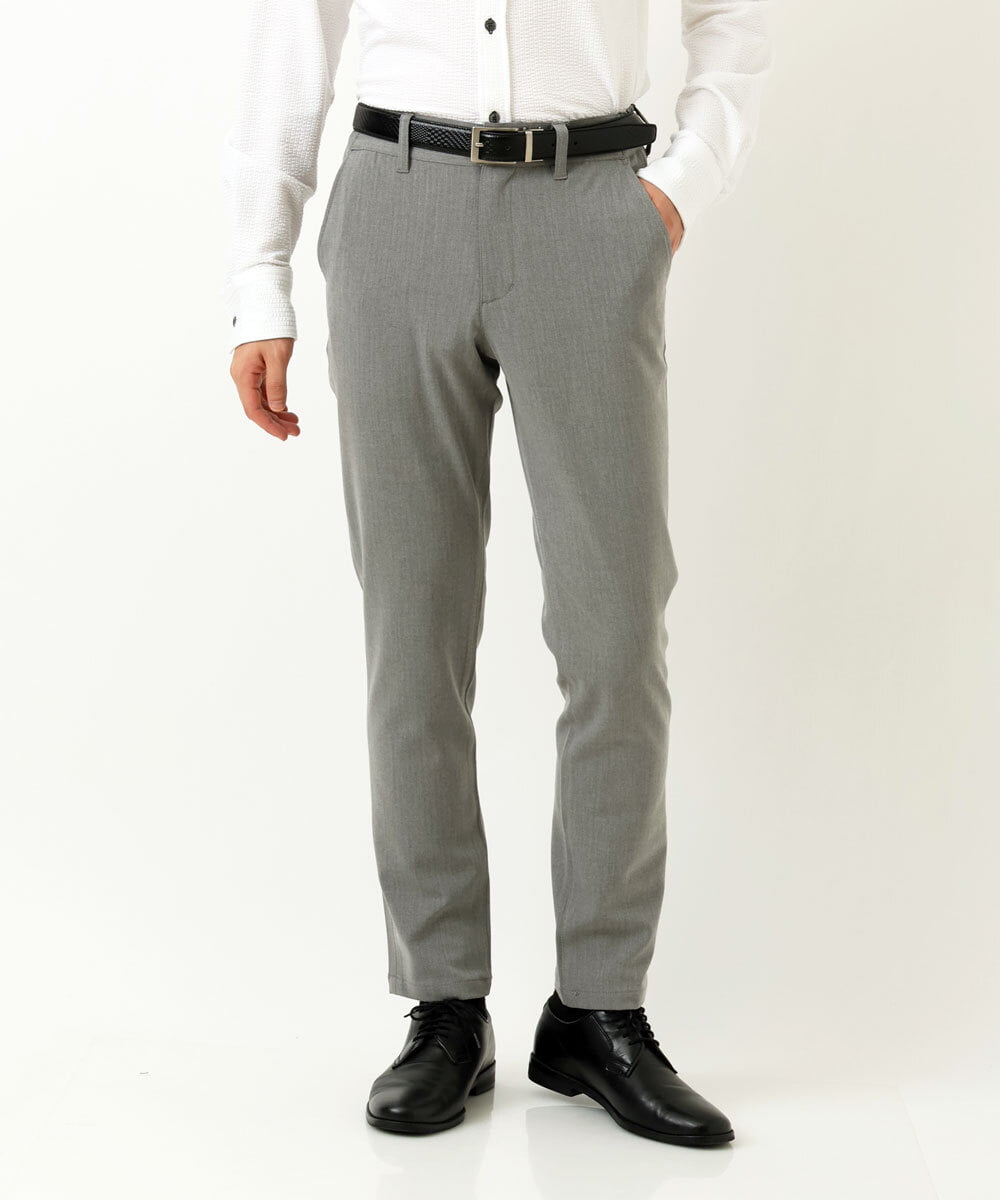 MKLAS61140 MK MICHEL KLEIN HOMME(MKミッシェルクランオム) サーモへリンボンパンツ グレー(92)