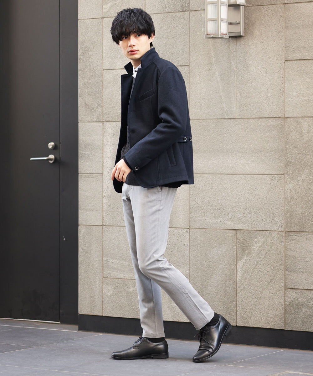 MKLAS61140 MK MICHEL KLEIN HOMME(MKミッシェルクランオム) サーモへリンボンパンツ グレー(92)
