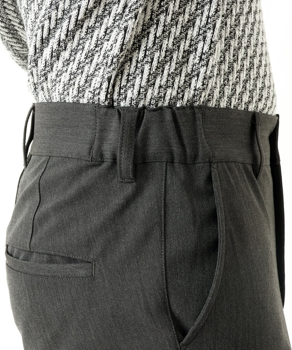 MKLAS61140 MK MICHEL KLEIN HOMME(MKミッシェルクランオム) サーモへリンボンパンツ ダークグレー(93)