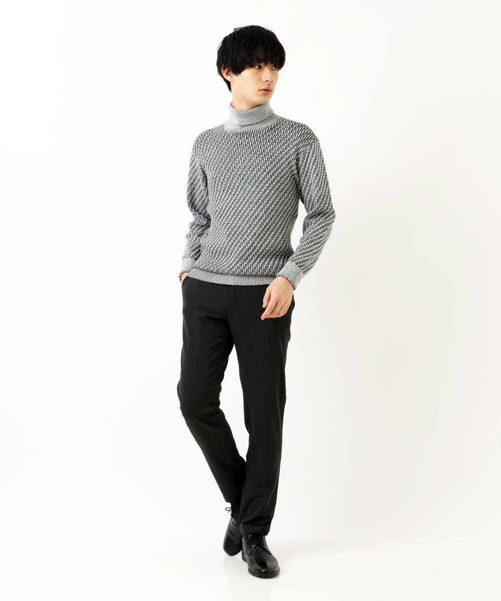 MKLAS61140 MK MICHEL KLEIN HOMME(MKミッシェルクランオム) サーモへリンボンパンツ ダークグレー(93)