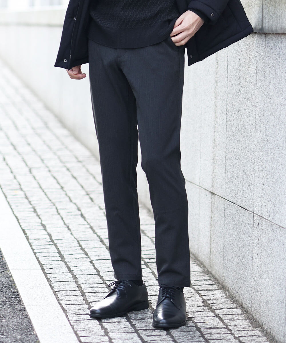 MKLAS61140 MK MICHEL KLEIN HOMME(MKミッシェルクランオム) サーモへリンボンパンツ ダークグレー(93)