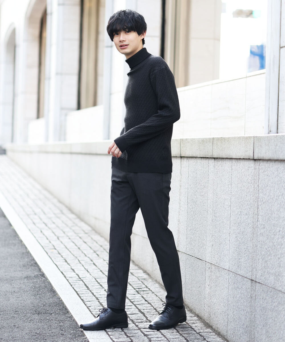 MKLAS61140 MK MICHEL KLEIN HOMME(MKミッシェルクランオム) サーモへリンボンパンツ ダークグレー(93)
