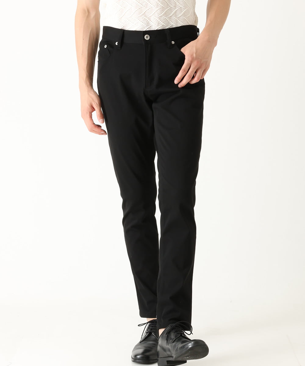 MKLAU04080 MK MICHEL KLEIN HOMME(MKミッシェルクランオム) スリムストレッチパンツ ブラック