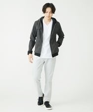 MKLAV57120 MK MICHEL KLEIN HOMME(MKミッシェルクランオム) NEWベーシックパンツ / MAGICストレッチヘリンボーン ライトグレー(91)
