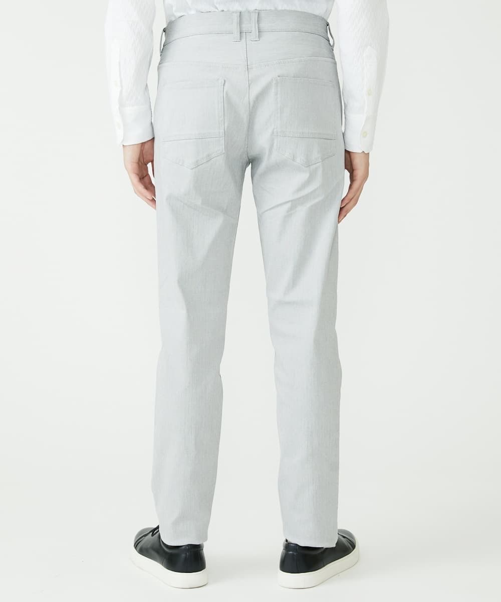 MKLAV57120 MK MICHEL KLEIN HOMME(MKミッシェルクランオム) NEWベーシックパンツ / MAGICストレッチヘリンボーン ライトグレー(91)