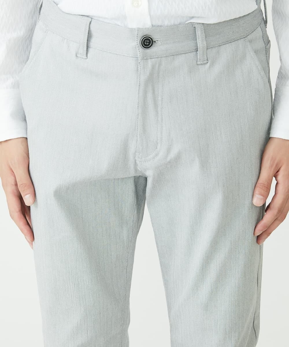MKLAV57120 MK MICHEL KLEIN HOMME(MKミッシェルクランオム) NEWベーシックパンツ / MAGICストレッチヘリンボーン ライトグレー(91)
