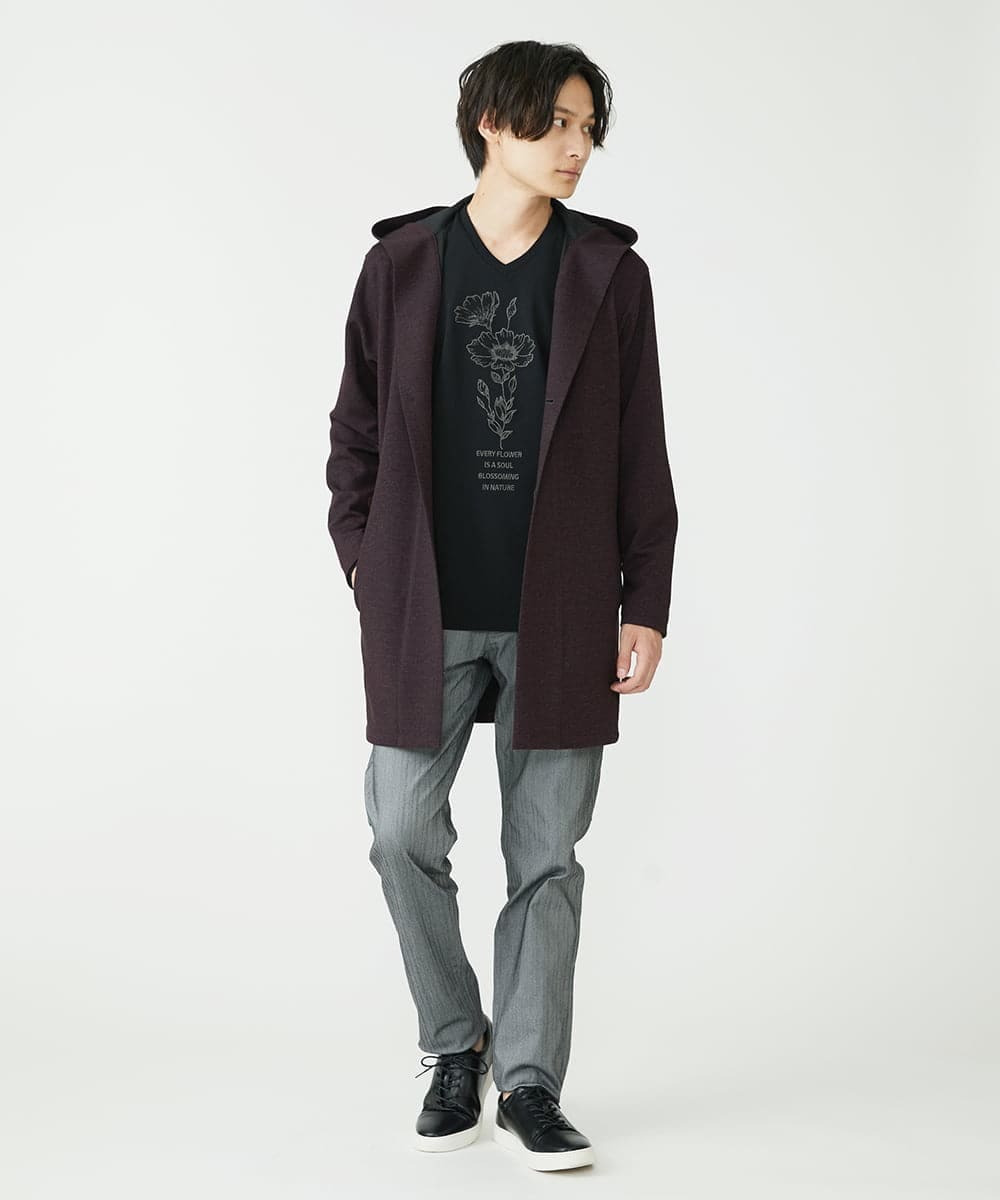 MKLAV57120 MK MICHEL KLEIN HOMME(MKミッシェルクランオム) NEWベーシックパンツ / MAGICストレッチヘリンボーン ダークグレー(93)