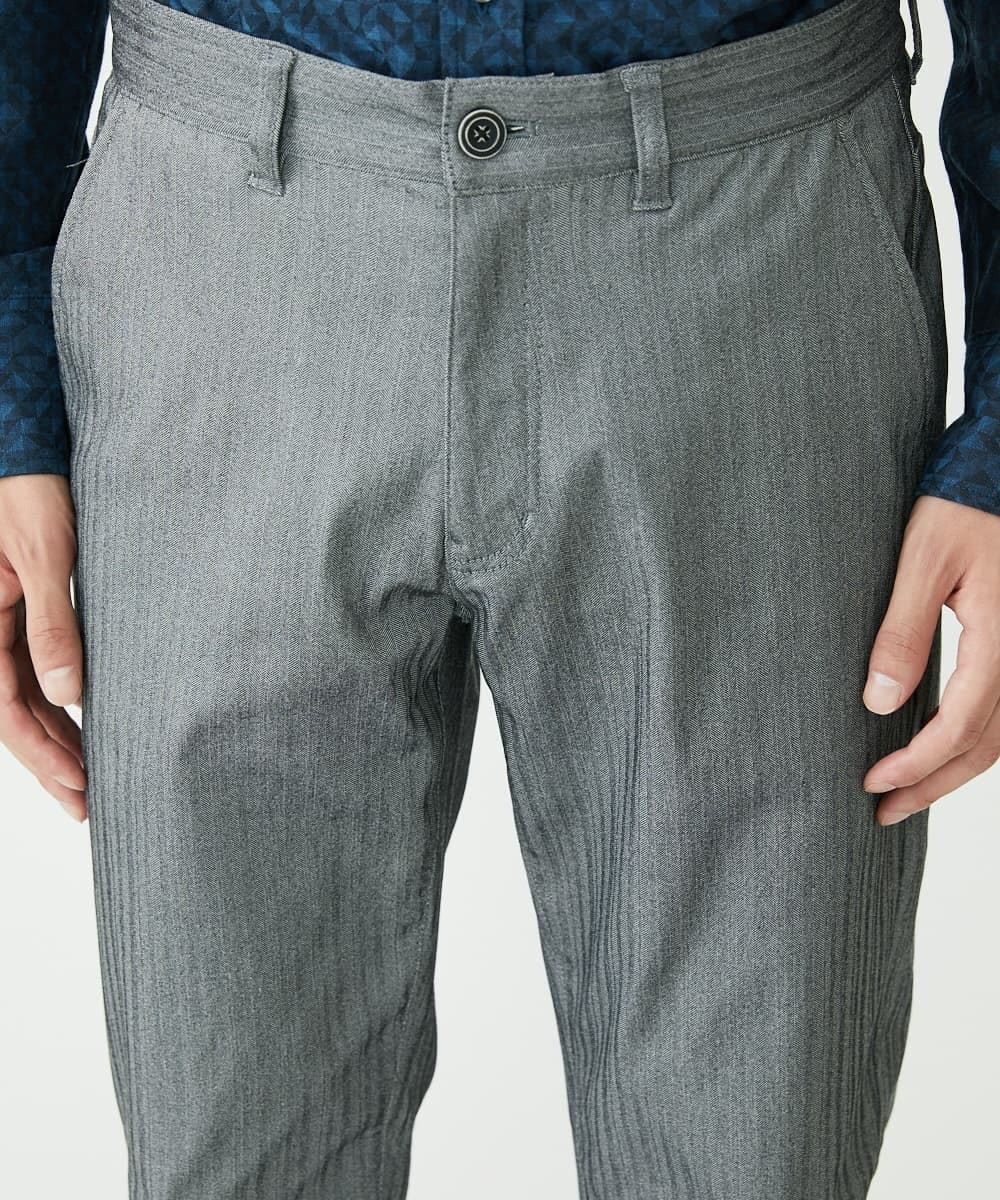 MKLAV57120 MK MICHEL KLEIN HOMME(MKミッシェルクランオム) NEWベーシックパンツ / MAGICストレッチヘリンボーン ダークグレー(93)
