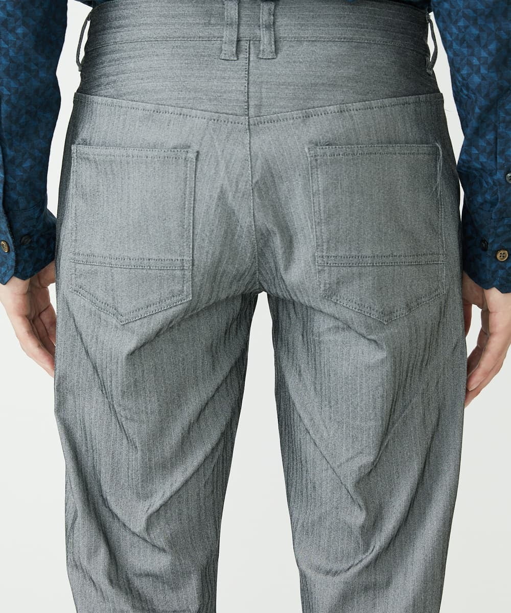 MKLAV57120 MK MICHEL KLEIN HOMME(MKミッシェルクランオム) NEWベーシックパンツ / MAGICストレッチヘリンボーン ダークグレー(93)