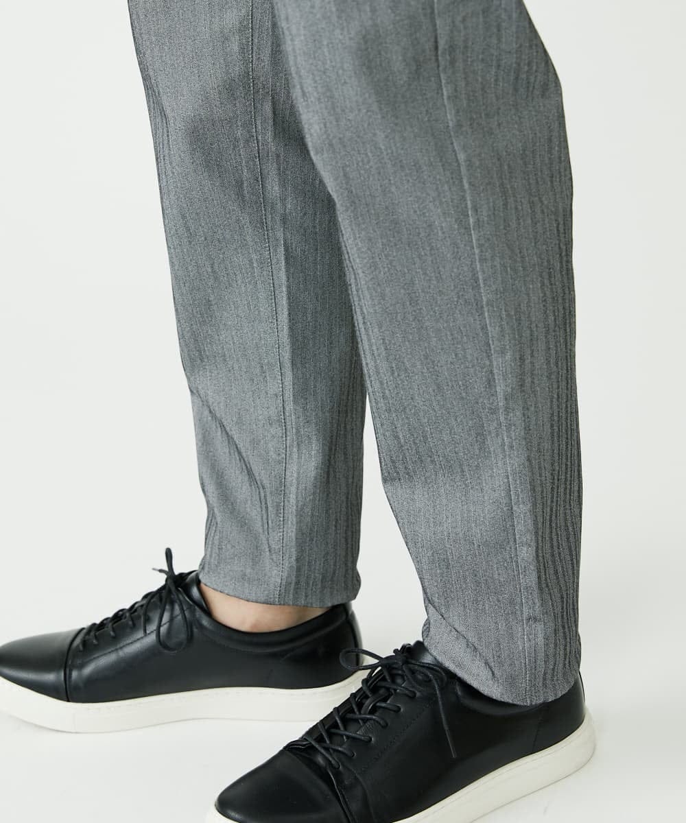 MKLAV57120 MK MICHEL KLEIN HOMME(MKミッシェルクランオム) NEWベーシックパンツ / MAGICストレッチヘリンボーン ダークグレー(93)