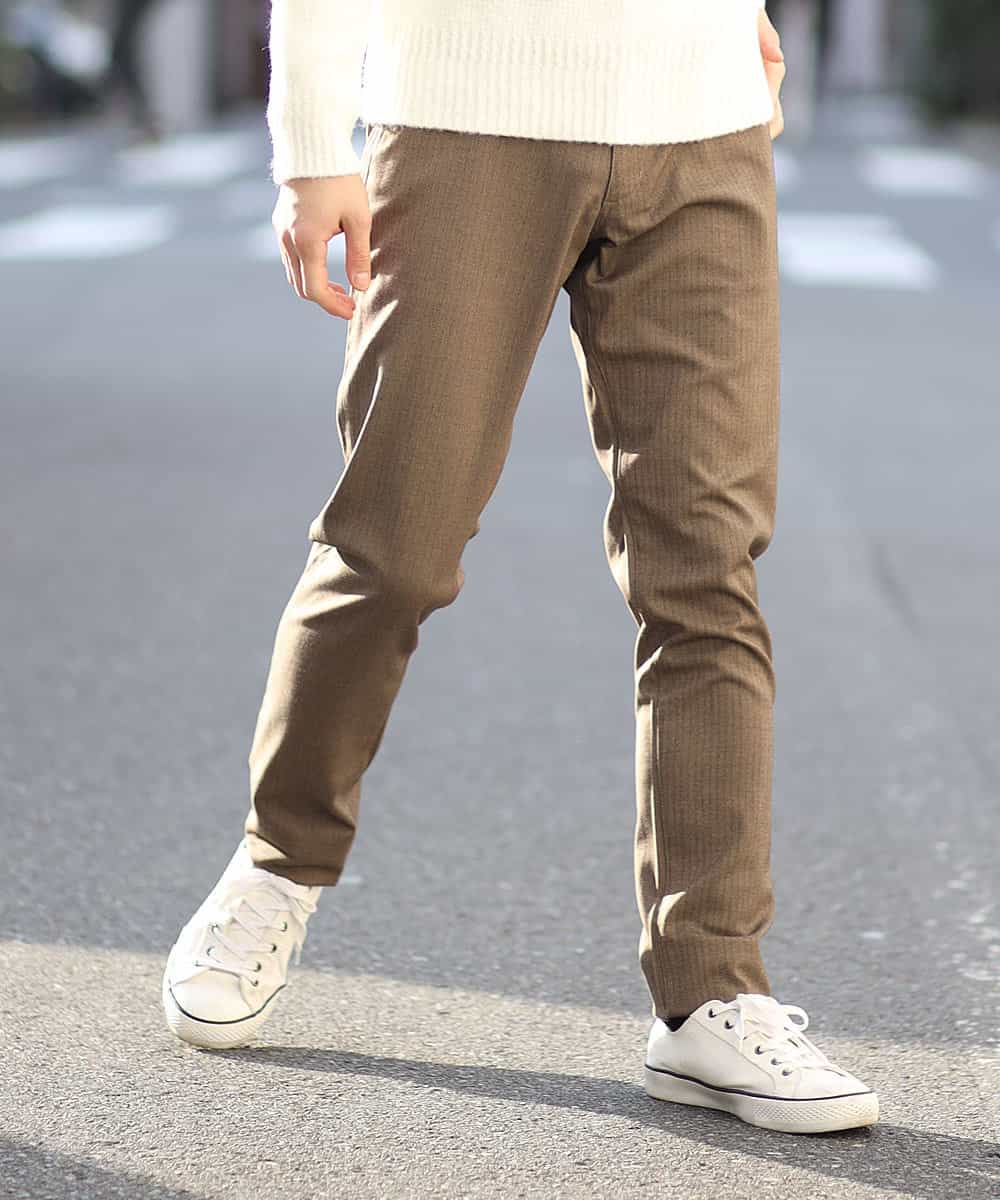 MKLCG77130 MK MICHEL KLEIN HOMME(MKミッシェルクランオム) パンツ（キャリーマンチェック） ブラウン