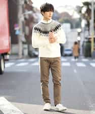 MKLCG77130 MK MICHEL KLEIN HOMME(MKミッシェルクランオム) パンツ（キャリーマンチェック） ブラウン