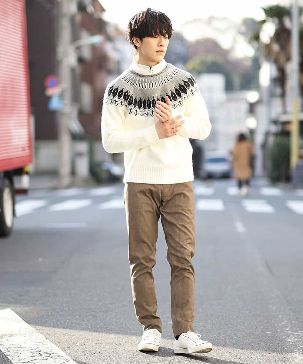 MKLCG77130 MK MICHEL KLEIN HOMME(MKミッシェルクランオム) パンツ（キャリーマンチェック） ブラウン