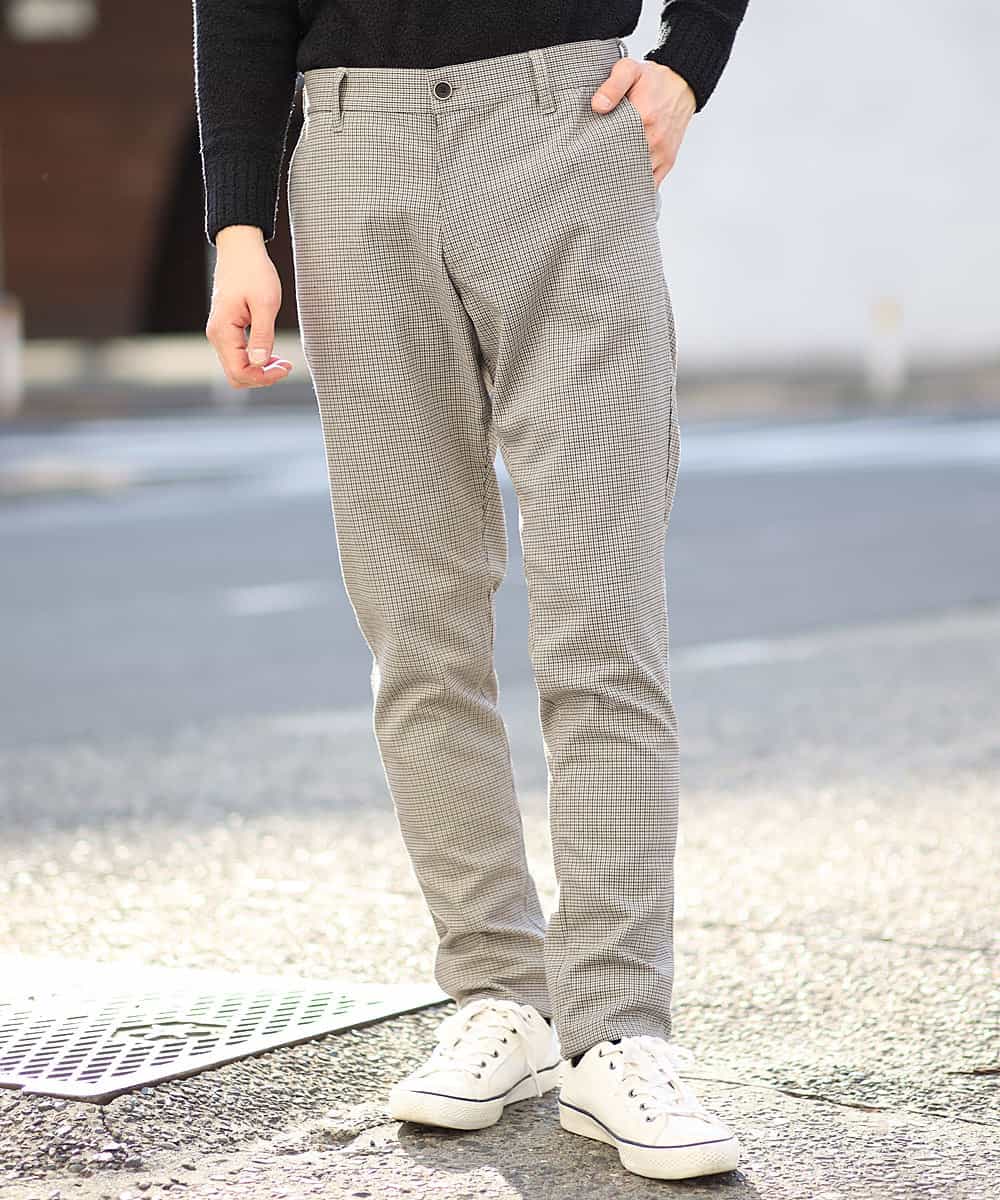 MKLCG77130 MK MICHEL KLEIN HOMME(MKミッシェルクランオム) パンツ（キャリーマンチェック） グレー