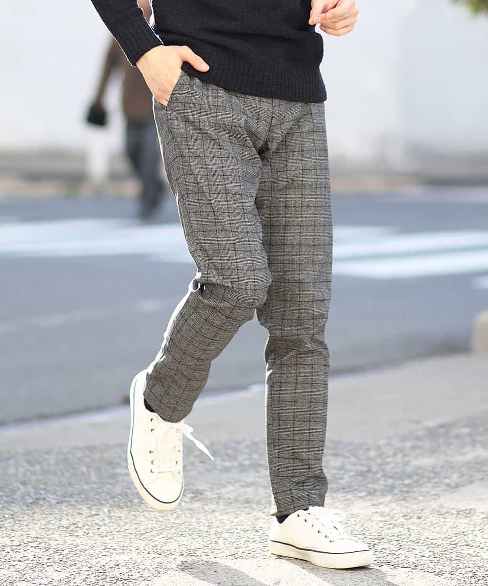 MKLCG77130 MK MICHEL KLEIN HOMME(MKミッシェルクランオム) パンツ（キャリーマンチェック） ダークグレー