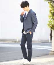 MKLDG52130 MK MICHEL KLEIN HOMME(MKミッシェルクランオム) セットアップパンツ（モクロディシャーク） ブルー