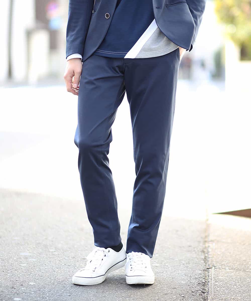 MKLDG52130 MK MICHEL KLEIN HOMME(MKミッシェルクランオム) セットアップパンツ（モクロディシャーク） ブルー
