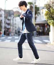 MKLDG52130 MK MICHEL KLEIN HOMME(MKミッシェルクランオム) セットアップパンツ（モクロディシャーク） ブルー