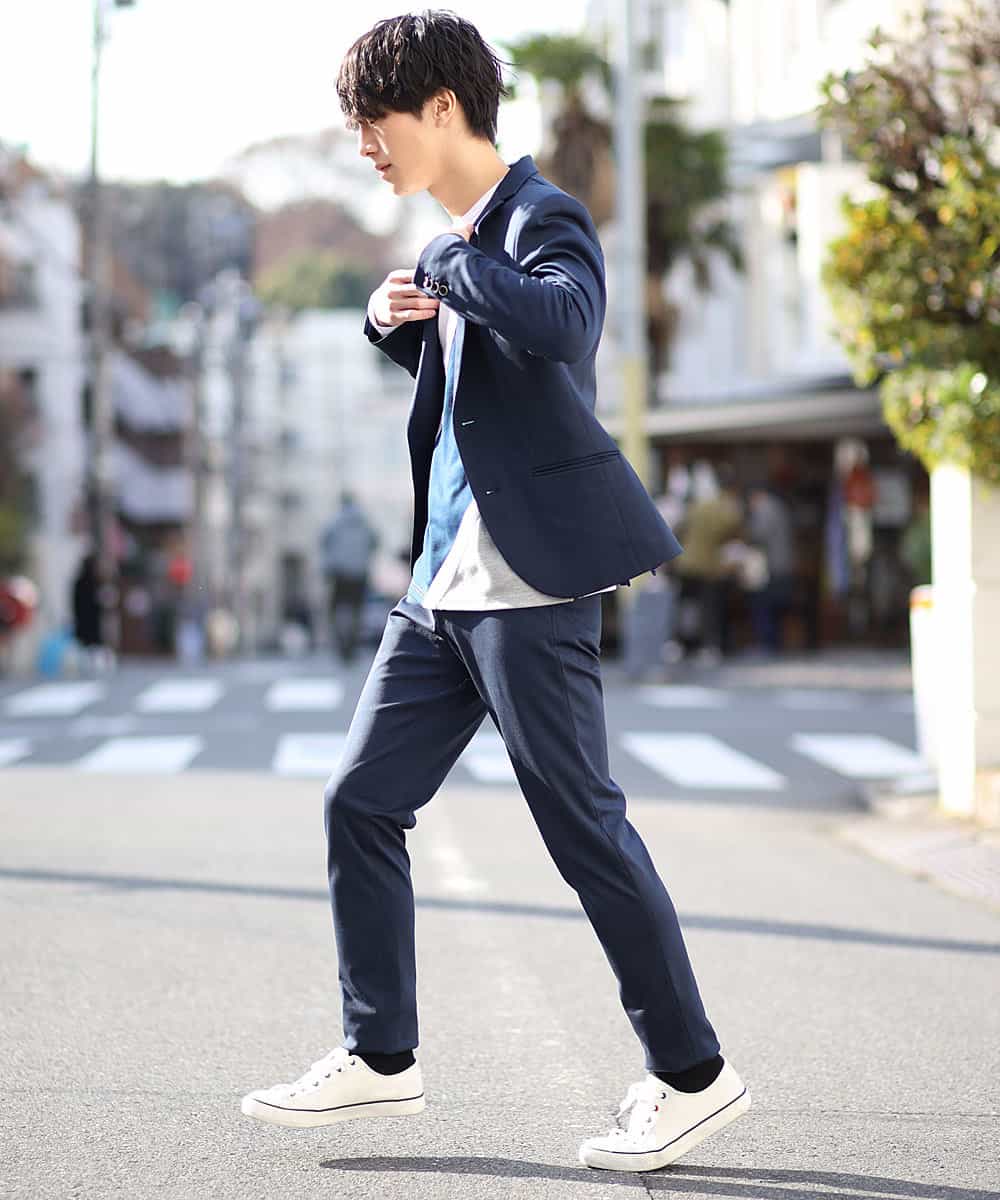 MKLDG52130 MK MICHEL KLEIN HOMME(MKミッシェルクランオム) セットアップパンツ（モクロディシャーク） ブルー