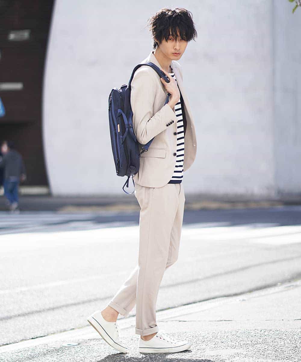 MKLDG52130 MK MICHEL KLEIN HOMME(MKミッシェルクランオム) セットアップパンツ（モクロディシャーク） ベージュ