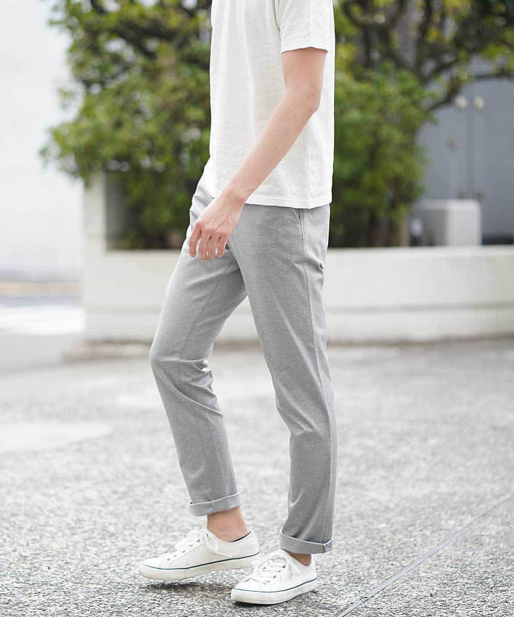MKLDG52130 MK MICHEL KLEIN HOMME(MKミッシェルクランオム) セットアップパンツ（モクロディシャーク） グレー