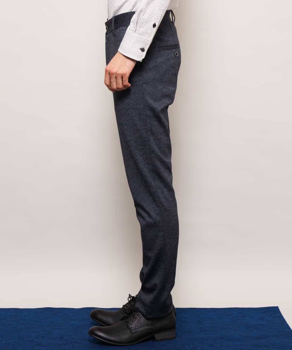MKLDJ52110 MK MICHEL KLEIN HOMME(MKミッシェルクランオム) パンツ／テックイージージャージ　ツイード ネイビー