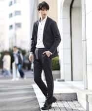 MKLDJ52110 MK MICHEL KLEIN HOMME(MKミッシェルクランオム) パンツ／テックイージージャージ　ツイード ブラック