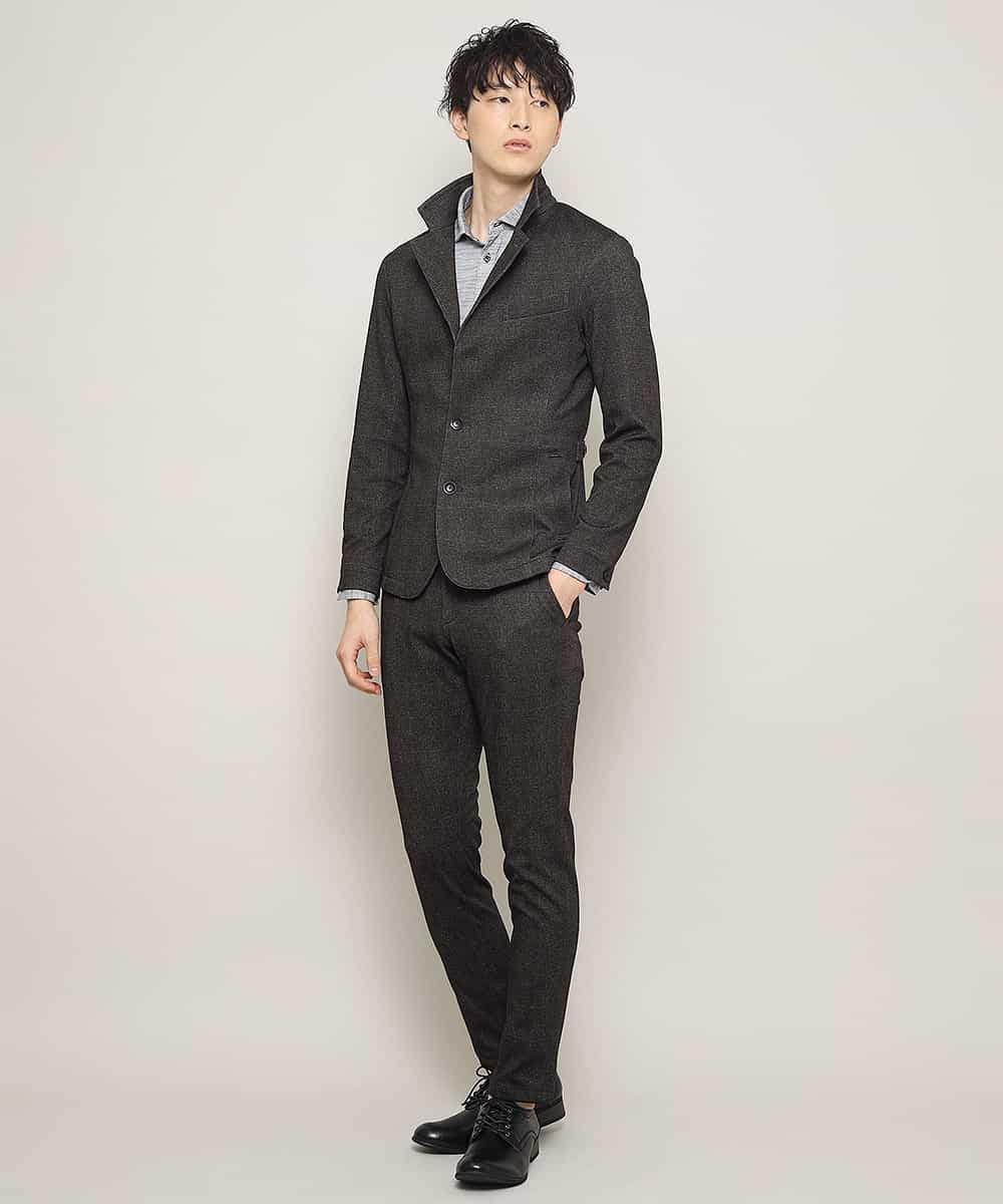 MKLDJ55130 MK MICHEL KLEIN HOMME(MKミッシェルクランオム) パンツ／テックイージージャージ　グレンチェック カーキ