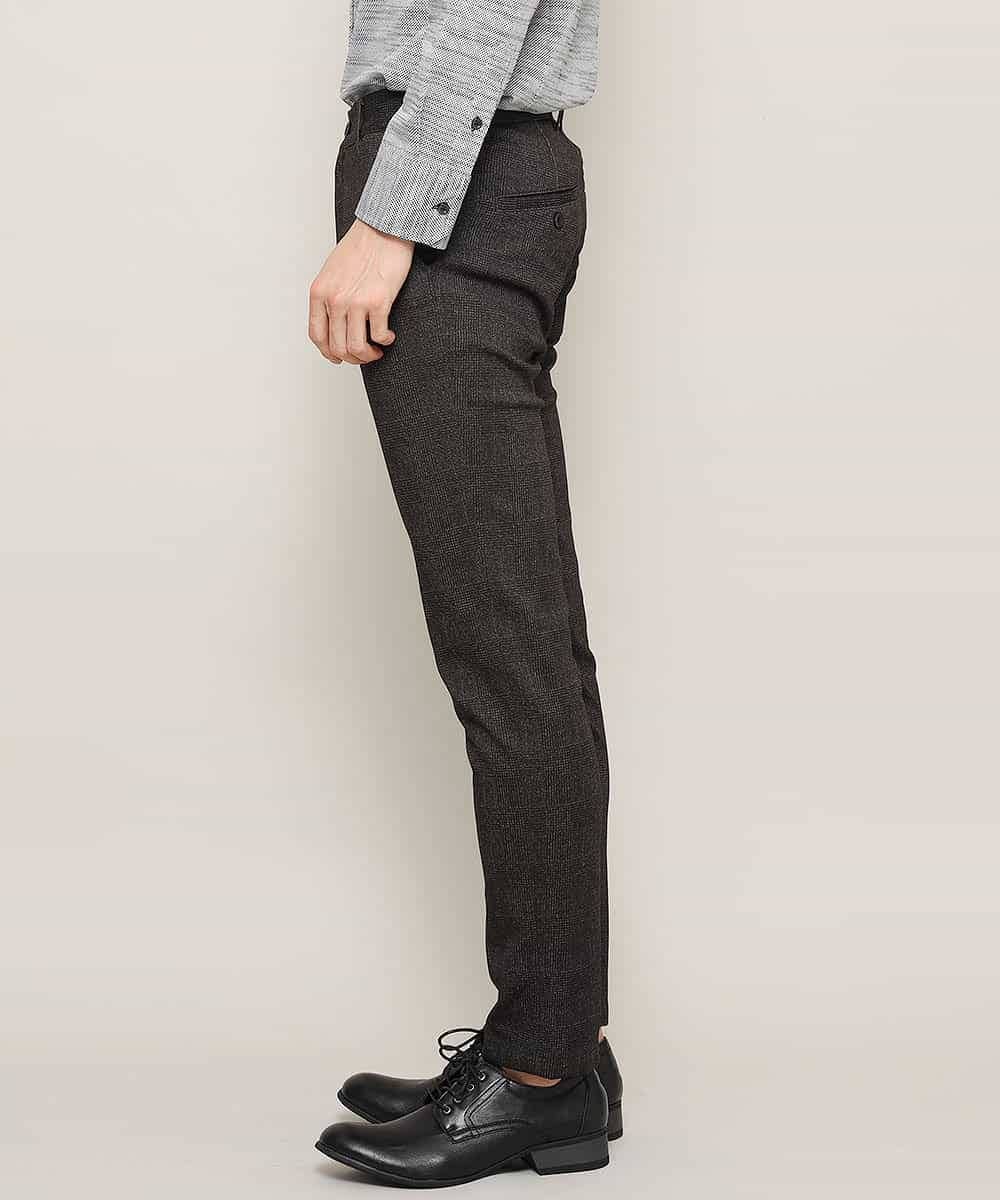 MKLDJ55130 MK MICHEL KLEIN HOMME(MKミッシェルクランオム) パンツ／テックイージージャージ　グレンチェック カーキ