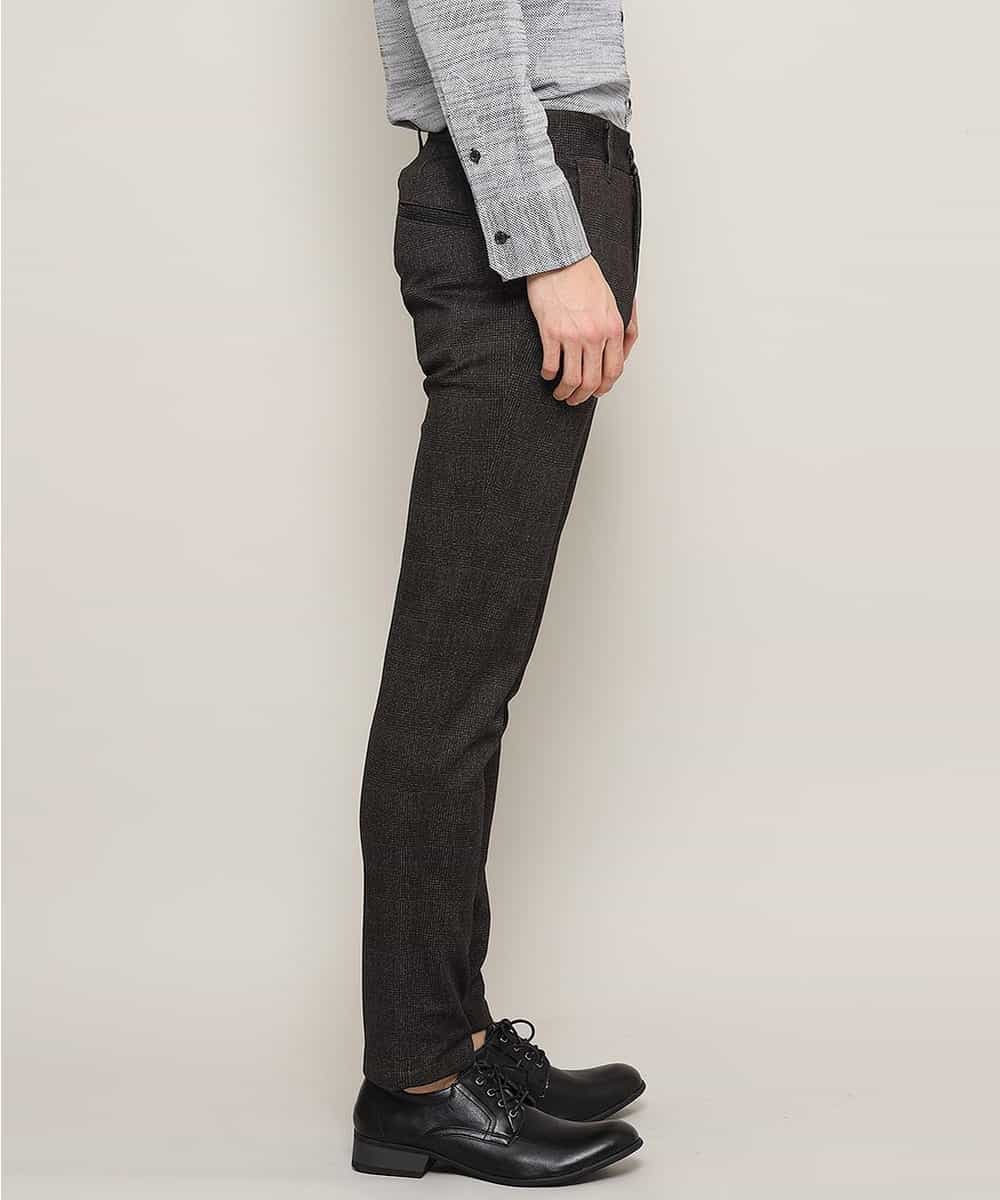 MKLDJ55130 MK MICHEL KLEIN HOMME(MKミッシェルクランオム) パンツ／テックイージージャージ　グレンチェック カーキ