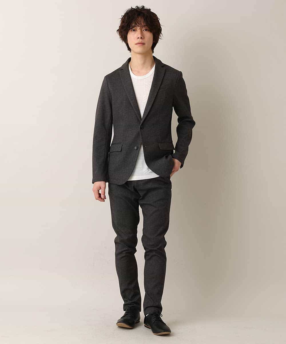 MKLDM50110 MK MICHEL KLEIN HOMME(MKミッシェルクランオム) 【特別プライス】【洗える / 快適ストレッチ】パンツ／テックイージージャージ グレー(92)