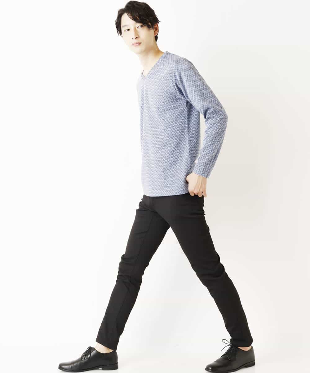 MKLDP56110 MK MICHEL KLEIN HOMME(MKミッシェルクランオム) ストレッチピケパンツ  ブラック