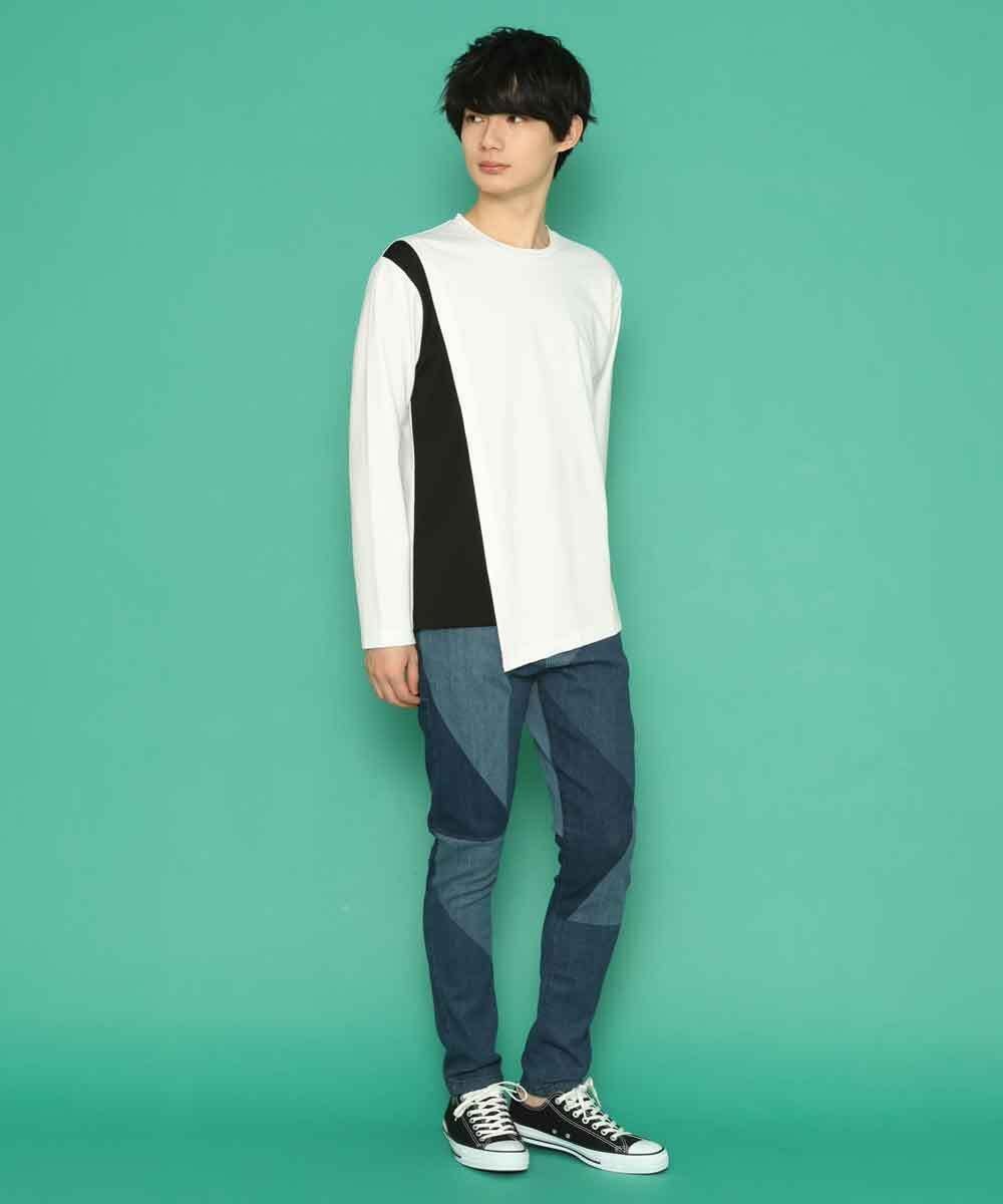 MKLDU06180 MK MICHEL KLEIN HOMME(MKミッシェルクランオム) ブロックデニムパンツ ブルー(55)