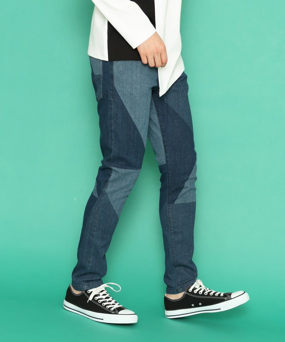 MKLDU06180 MK MICHEL KLEIN HOMME(MKミッシェルクランオム) ブロックデニムパンツ ブルー(55)
