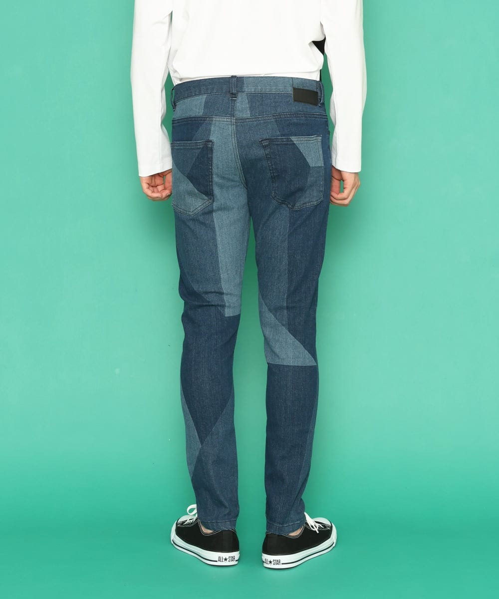MKLDU06180 MK MICHEL KLEIN HOMME(MKミッシェルクランオム) ブロックデニムパンツ ブルー(55)