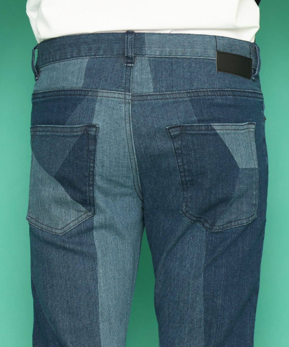 MKLDU06180 MK MICHEL KLEIN HOMME(MKミッシェルクランオム) ブロックデニムパンツ ブルー(55)
