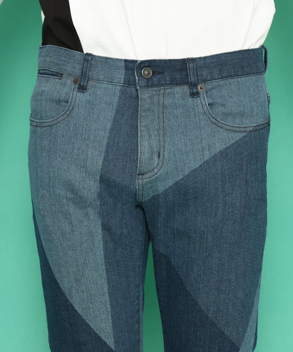 MKLDU06180 MK MICHEL KLEIN HOMME(MKミッシェルクランオム) ブロックデニムパンツ ブルー(55)