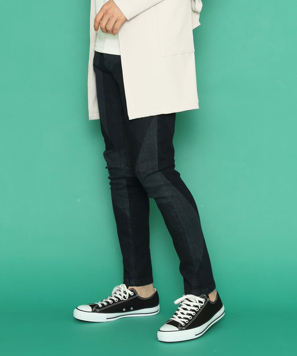 MKLDU06180 MK MICHEL KLEIN HOMME(MKミッシェルクランオム) ブロックデニムパンツ ネイビー(57)