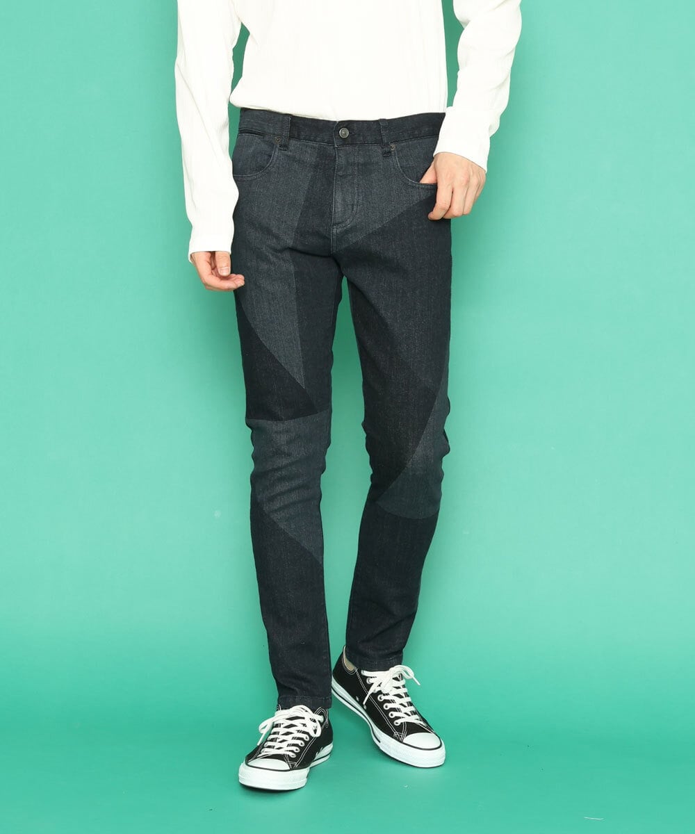 MKLDU06180 MK MICHEL KLEIN HOMME(MKミッシェルクランオム) ブロックデニムパンツ ネイビー(57)