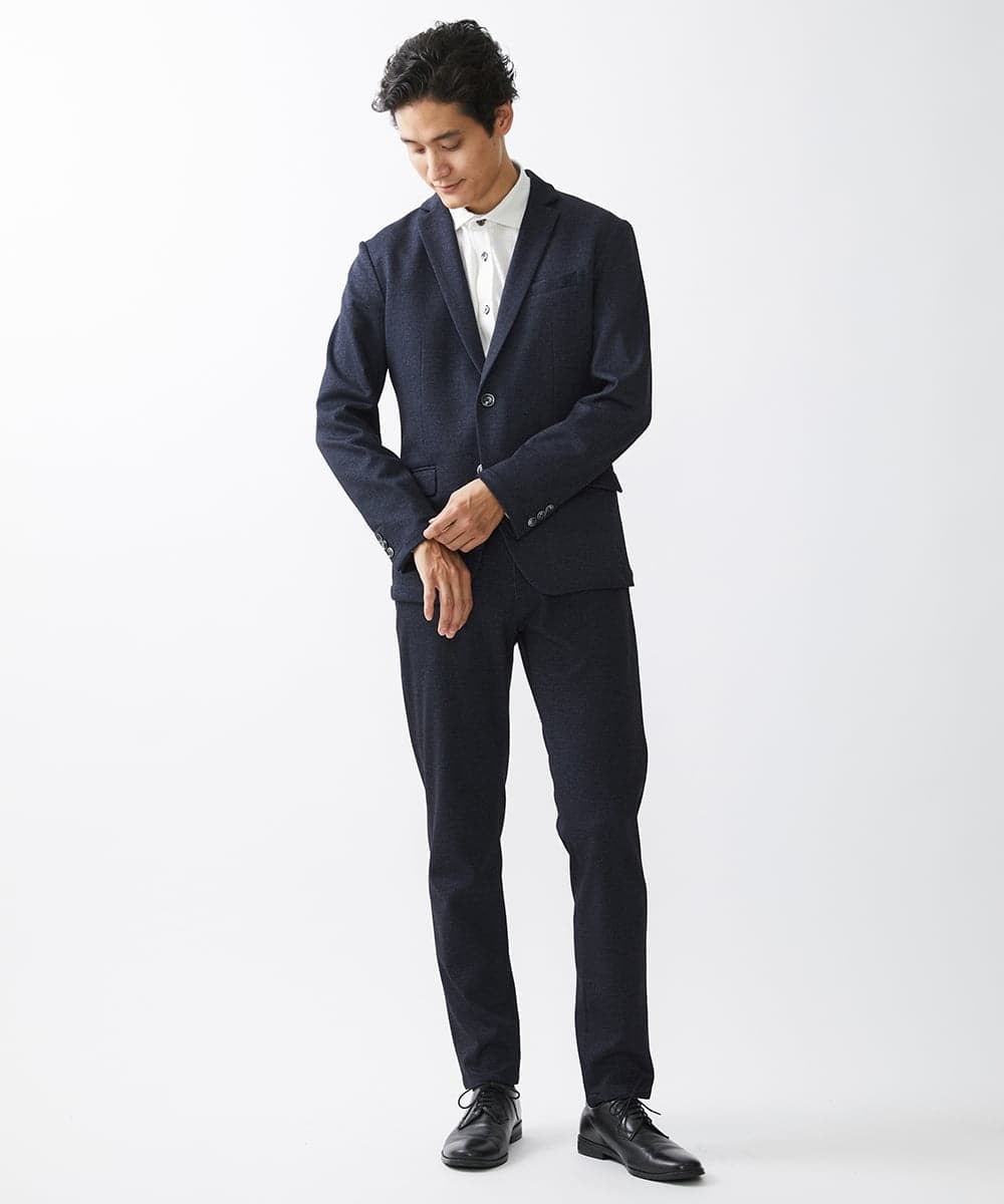 MKLDV55130 MK MICHEL KLEIN HOMME(MKミッシェルクランオム) スラックス/TEC EASY JERSY   セットアップ ネイビー(57)
