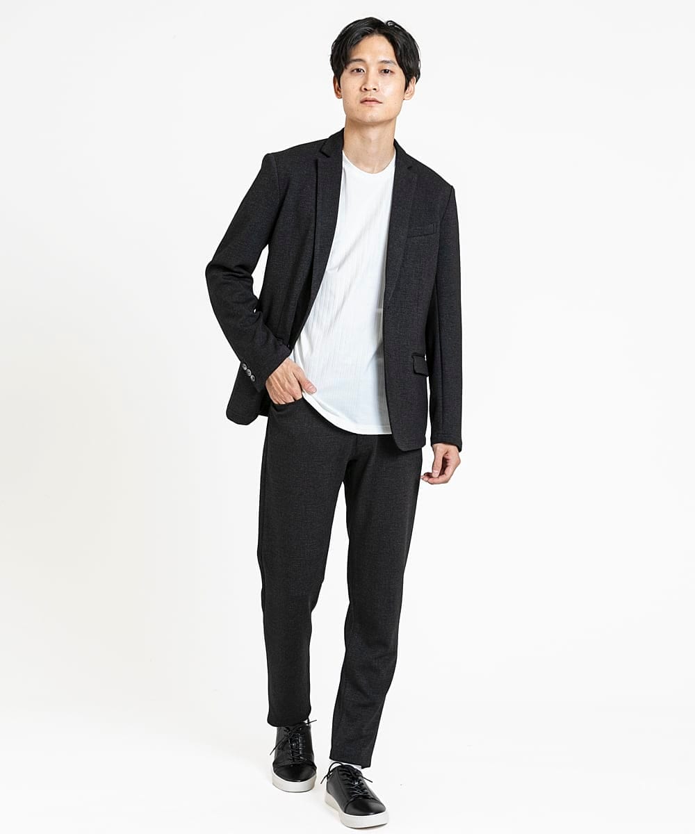 MKLDV55130 MK MICHEL KLEIN HOMME(MKミッシェルクランオム) スラックス/TEC EASY JERSY   セットアップ ブラック(94)