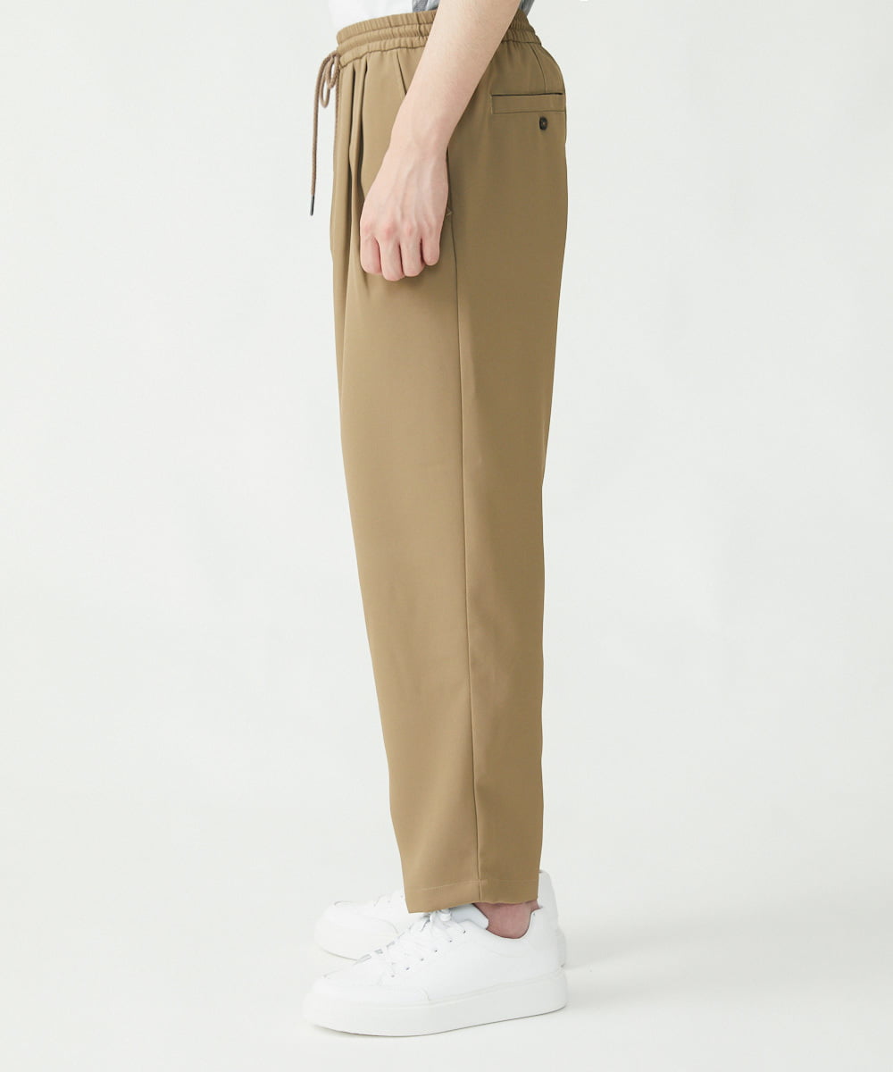 MKLFU88110 MK MICHEL KLEIN HOMME(MKミッシェルクランオム) タックパンツ / ストレッチバックサテン  カーキ(36)