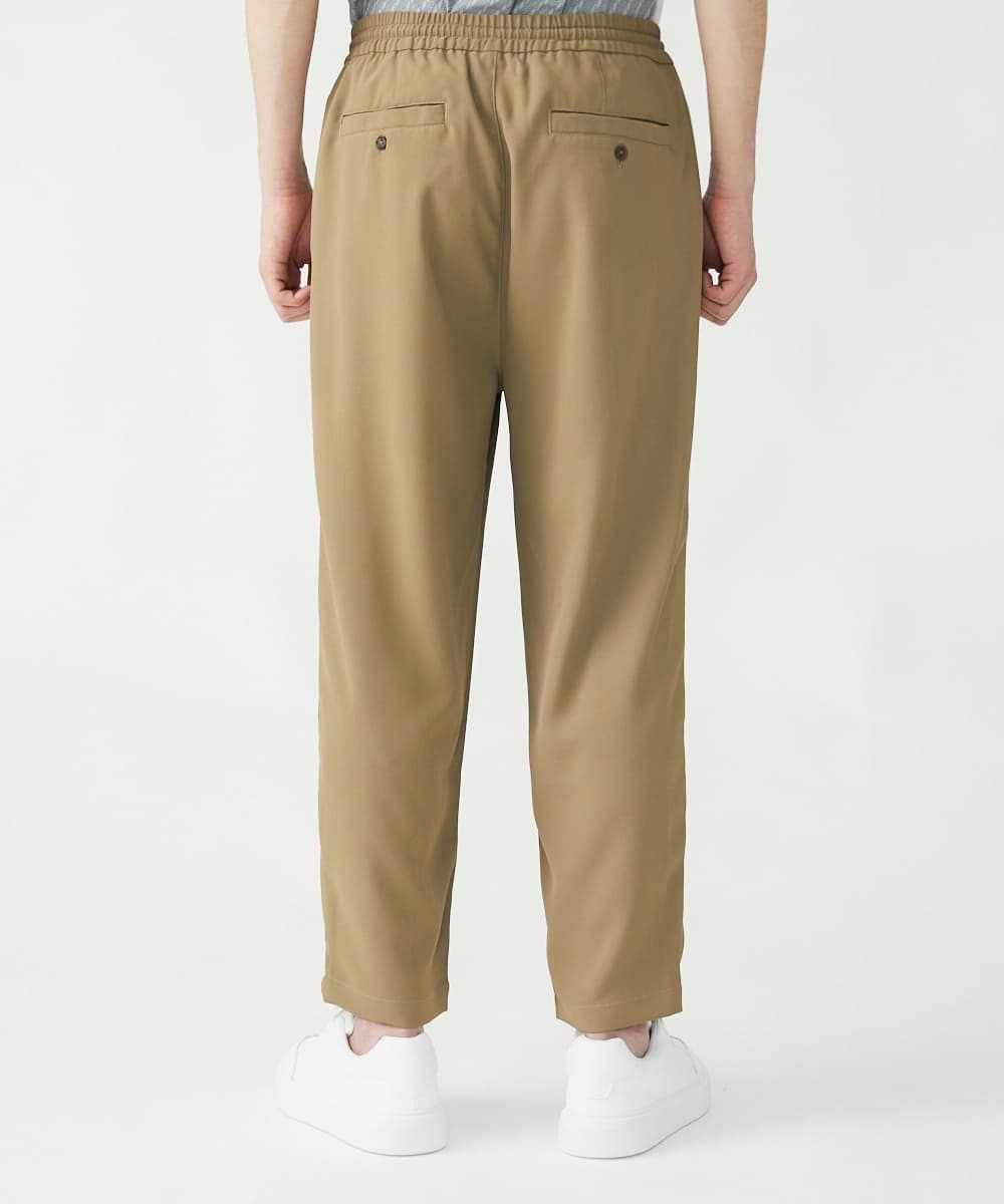 MKLFU88110 MK MICHEL KLEIN HOMME(MKミッシェルクランオム) タックパンツ / ストレッチバックサテン  カーキ(36)