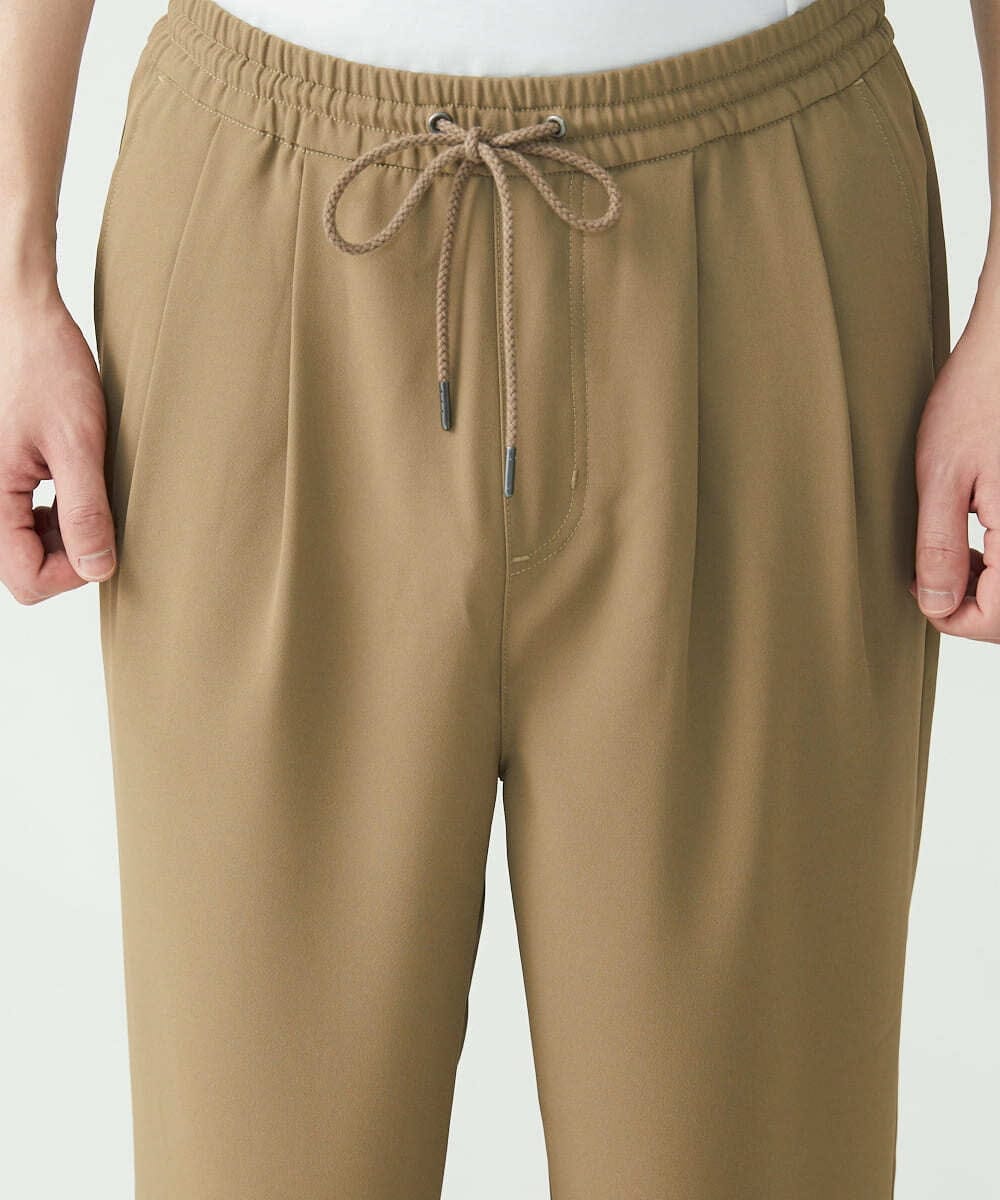 MKLFU88110 MK MICHEL KLEIN HOMME(MKミッシェルクランオム) タックパンツ / ストレッチバックサテン  カーキ(36)